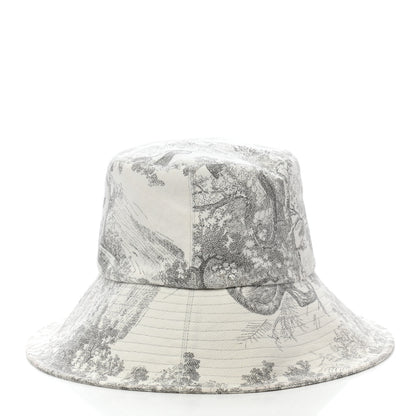 Christian Dior Cotton Dioriviera Toile De Jouy Bob Brim Bucket Hat 58 Gray 4 of 8