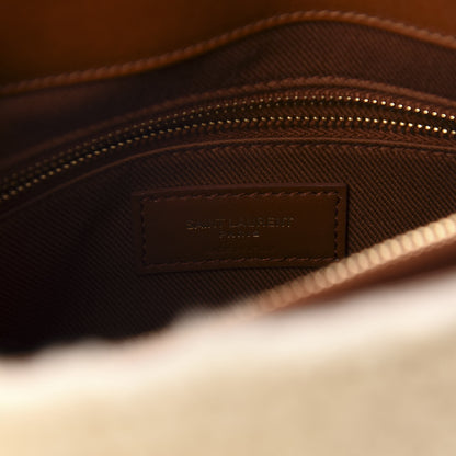 Saint Laurent Shearling Medium Loulou Shoulder Bag Natural 8 of 12