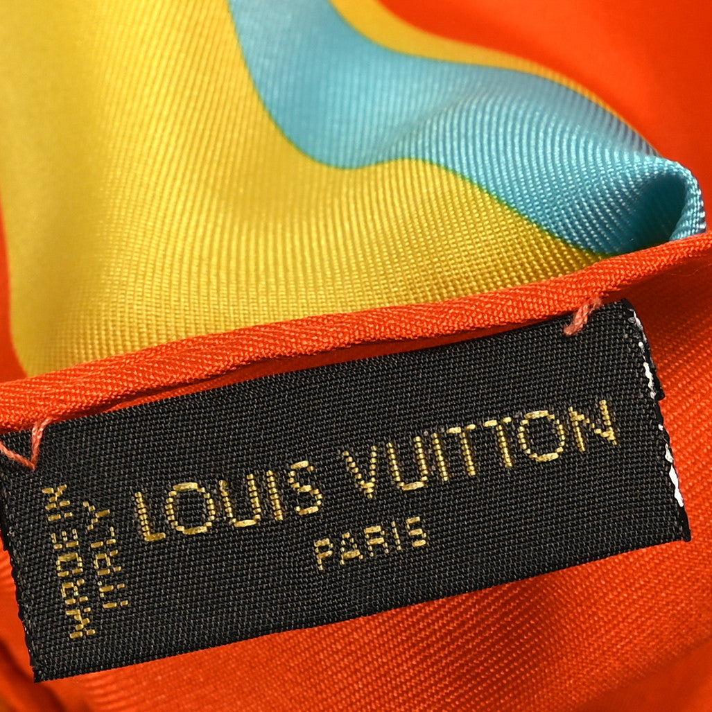 Louis Vuitton Silk Lily Flower Tassel Square 90 Scarf Multicolor 3 of 3