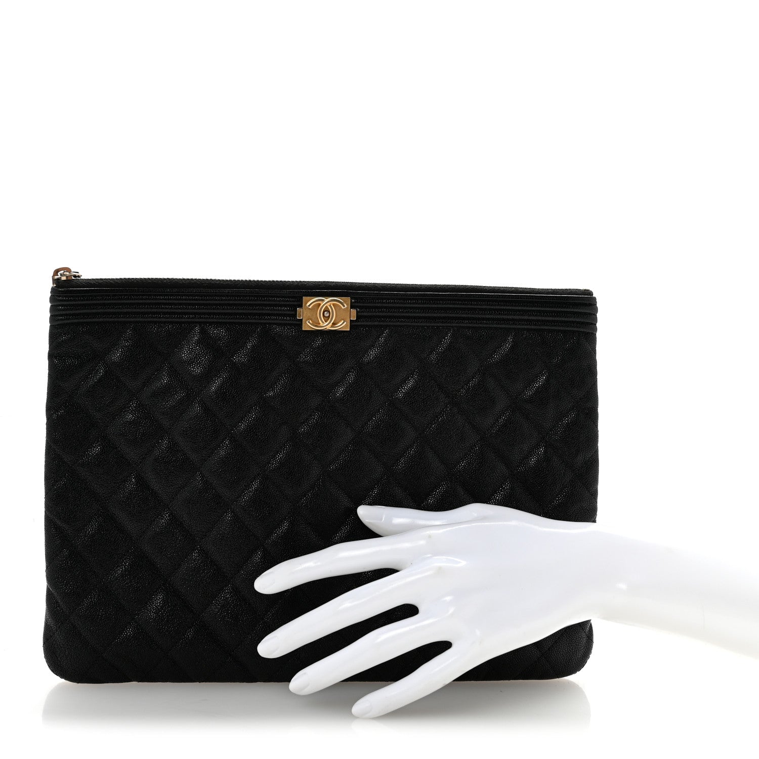 Chanel Caviar Quilted Medium Boy Cosmetic Case Black 2 of 11