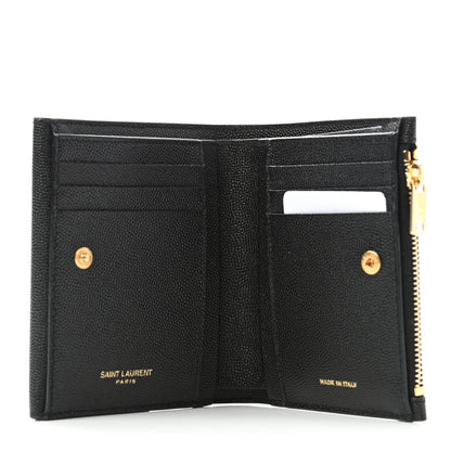 Saint Laurent Grain De Poudre Monogram Bi-Fold Wallet Black 5 of 8