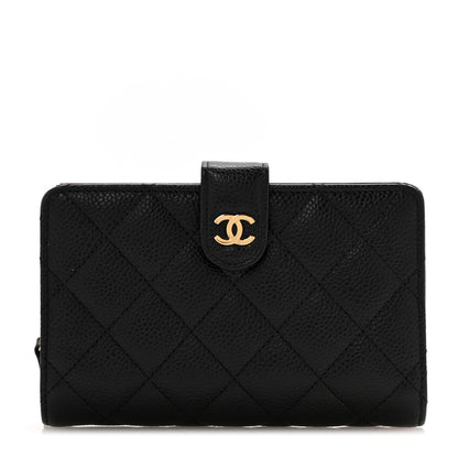 Chanel Caviar Quilted Zipped Pocket Wallet Black 1 of 10