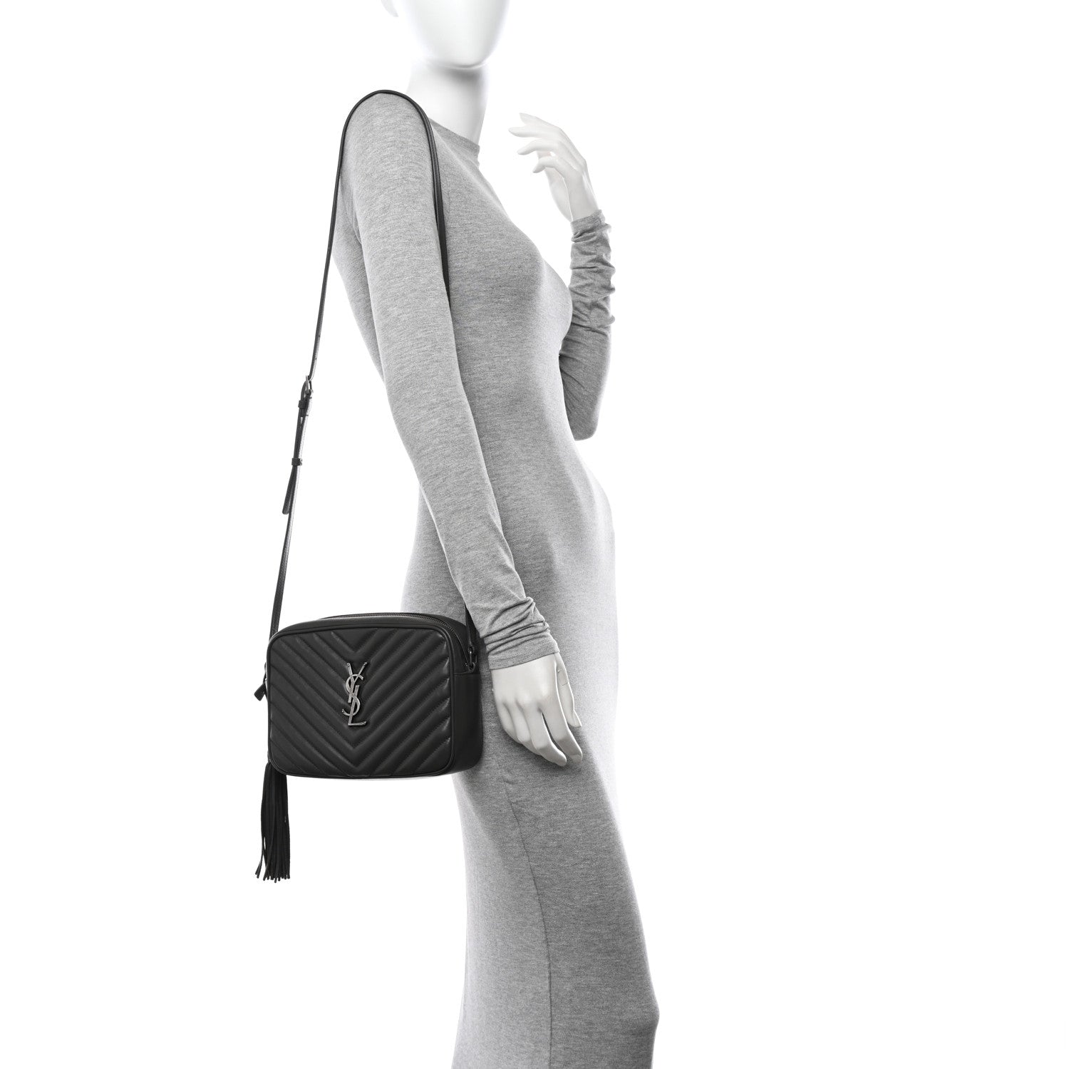 Saint Laurent Calfskin Matelasse Monogram Lou Camera Bag 2 of 10