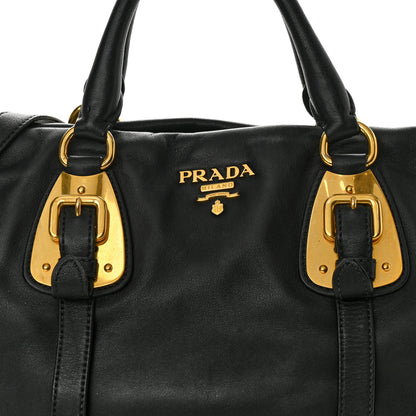 Prada Soft Calf Shopping Satchel Black 9 of 20