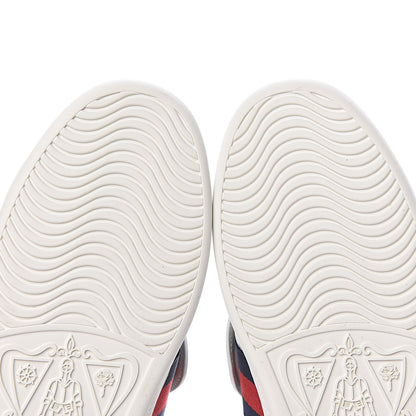 Gucci Calfskin Crystal Web LOVED Embroidered Ace Sneakers 40 White 8 of 10