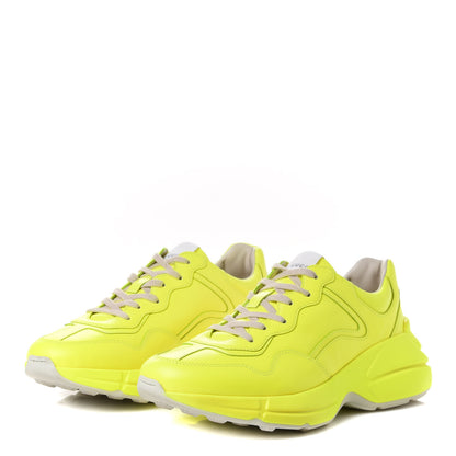 Gucci Calfskin Womens Rhyton Sneakers 40 Fluo Yellow 5 of 20