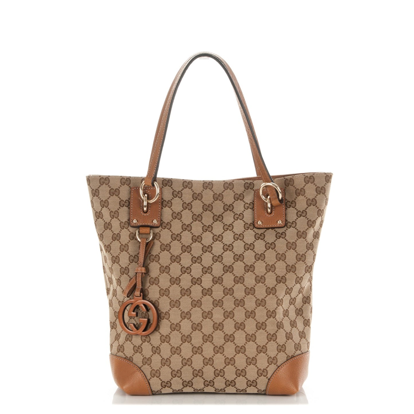 GG Monogram Medium Charm Tote Light Brown