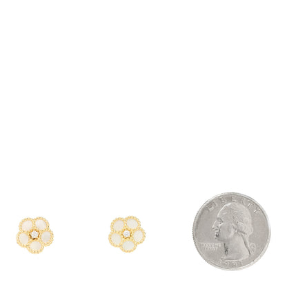 Roberto Coin 18K Yellow Gold Diamond Mother of Pearl Daisy Earrings 2 of 4