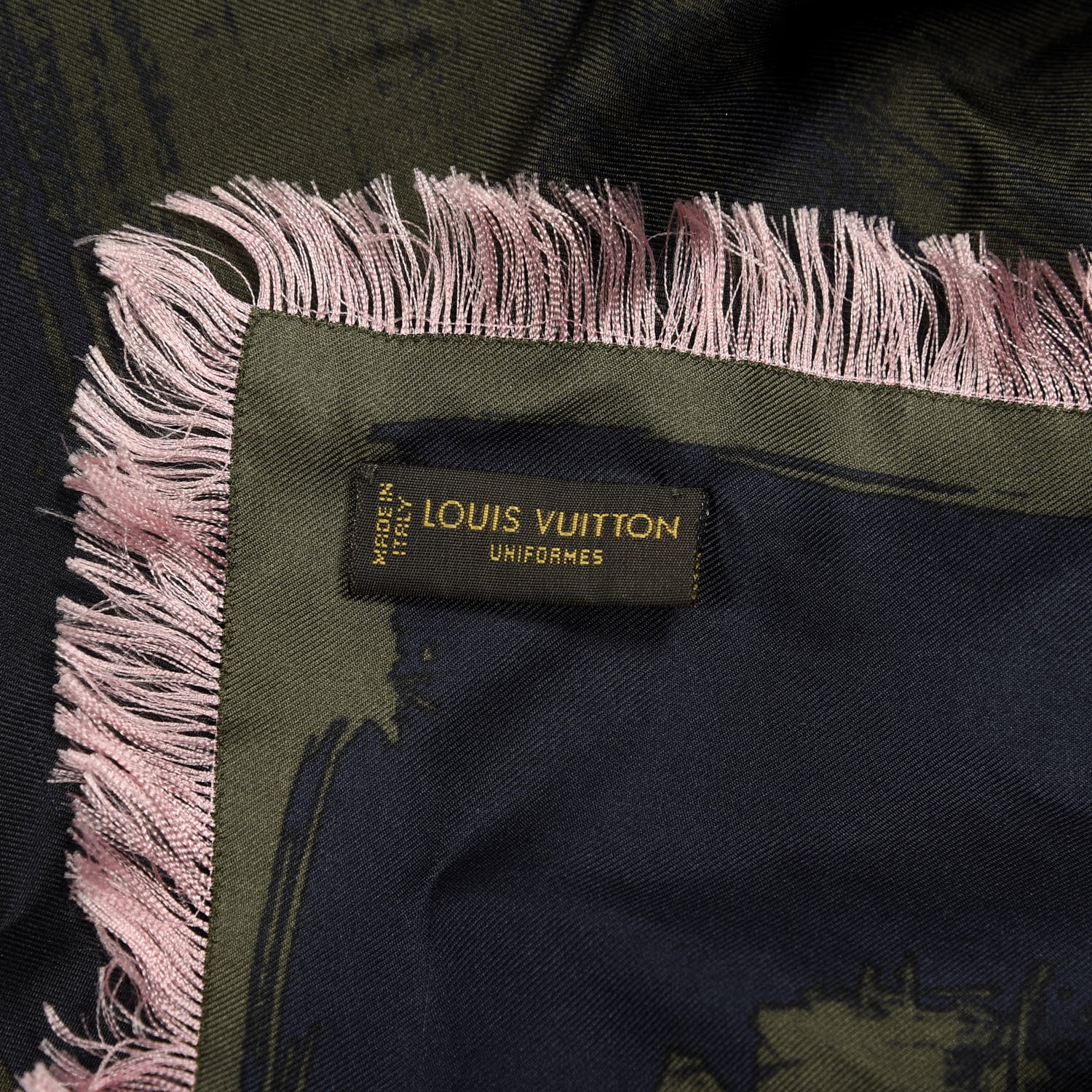 Louis Vuitton Silk Arty Flower Scarf Green Pink 3 of 3