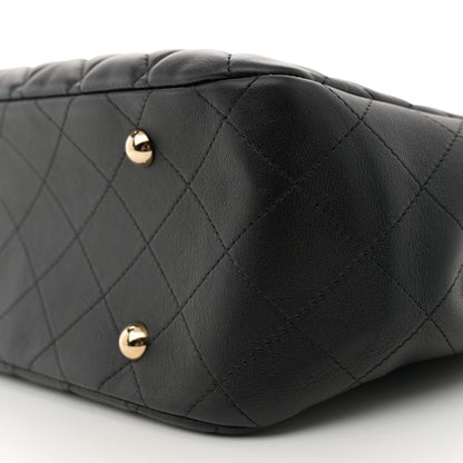 Chanel Calfskin Quilted Large CC Shopping Tote  Black 10 of 12