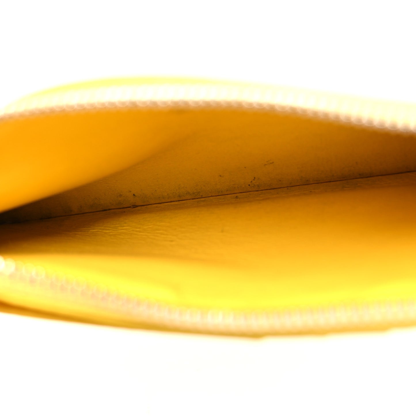 Grained Calfskin Logo Large Cash Long Coin Card Holder Yellow White