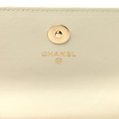Chanel Calfskin Quilted Maxi Pearls Clutch With Chain  White 6 of 12