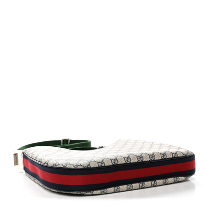 Gucci GG Supreme Monogram Textured Calfskin Web Large Attache Shoulder Bag Beige Blue 4 of 10
