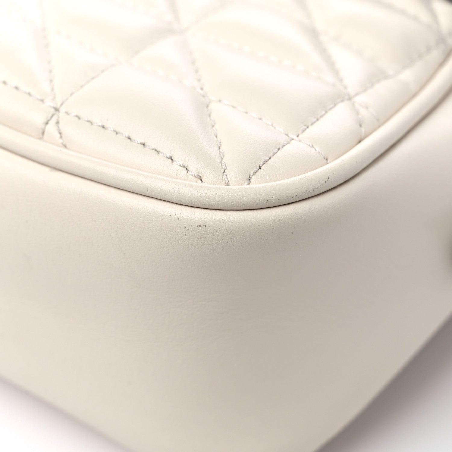 Gucci Calfskin Matelasse Aria Small GG Marmont Chain Shoulder Bag Mystic White 12 of 18