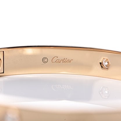 Cartier 18K Yellow Gold 4 Diamond LOVE Bracelet 16 4 of 6