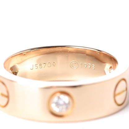 Cartier 18K Yellow Gold 3 Diamond 5.5mm LOVE Ring 51 5.75 5 of 5