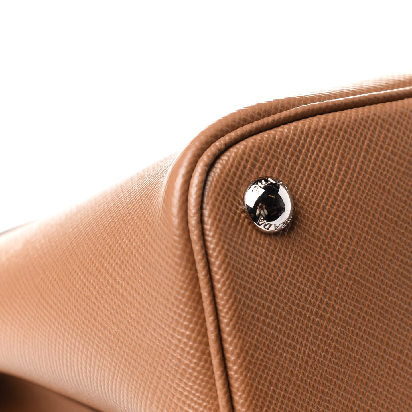Saffiano Cuir Convertible Top Handle Tote Caramel