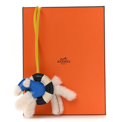 Hermes Milo Lambskin Merinos Wool Budy A La Mer Charm Ecru Bleu Hydra Jaune De Naples Bleu Nuit Craie 5 of 5