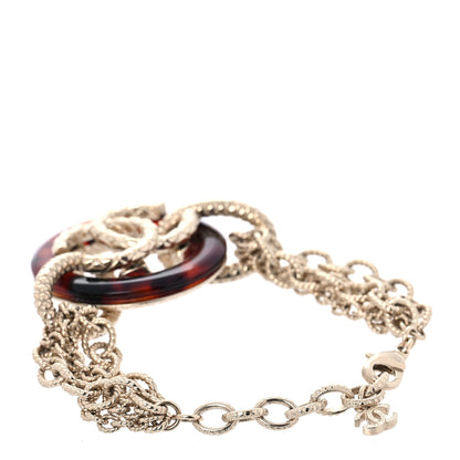 Chanel Resin Multistrand Chain CC Bracelet Gold Tortoise 3 of 4