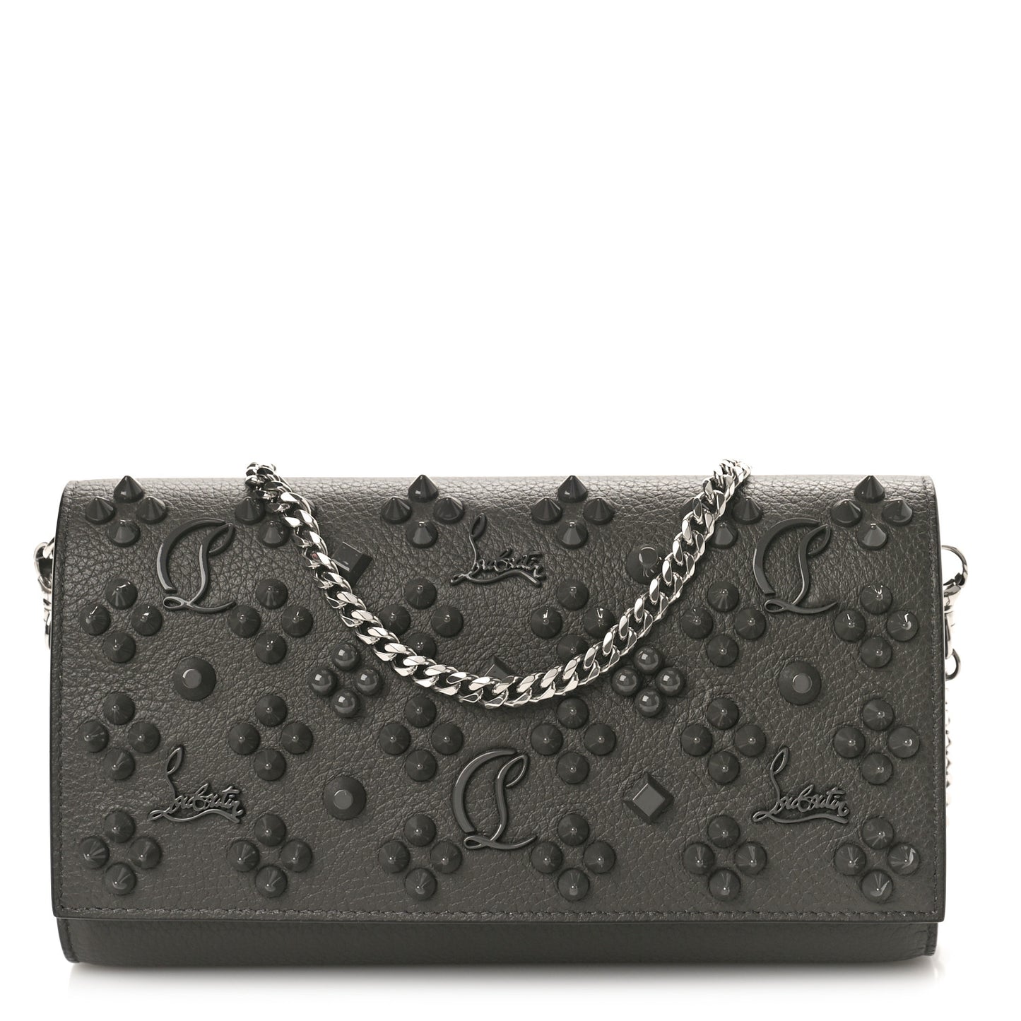 Calfskin Spikes Loubinthesky Paloma Wallet On Chain Rocket