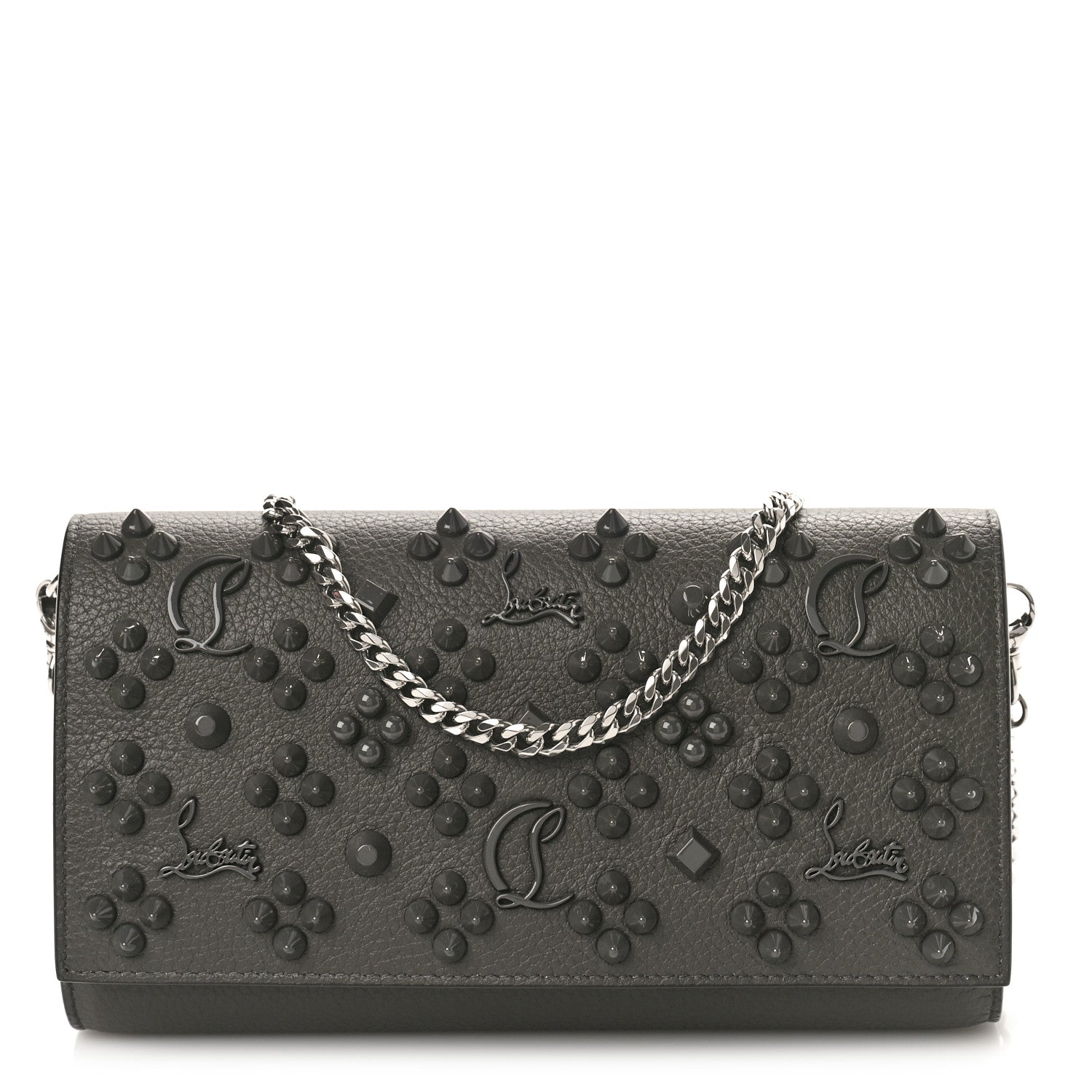Christian Louboutin Calfskin Spikes Loubinthesky Paloma Wallet On Chain Rocket 1 of 8