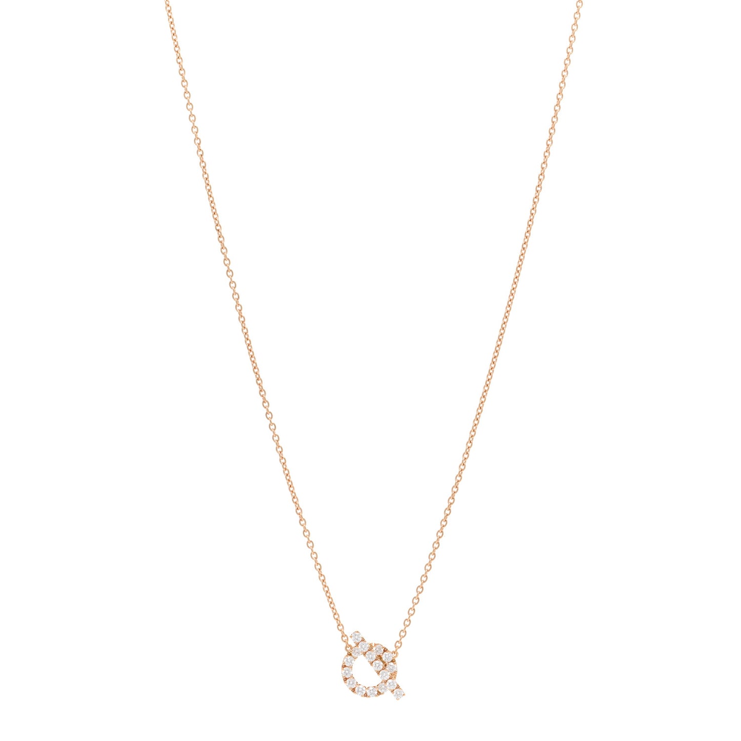 18K Rose Gold Diamond Finesse Pendant Necklace