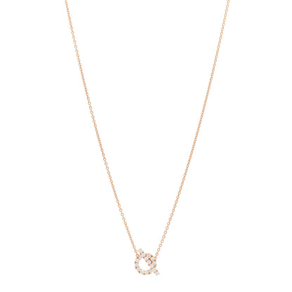 Hermes 18K Rose Gold Diamond Finesse Pendant Necklace 1 of 5