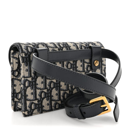 Christian Dior Oblique Saddle Belt Bag Blue 3 of 14
