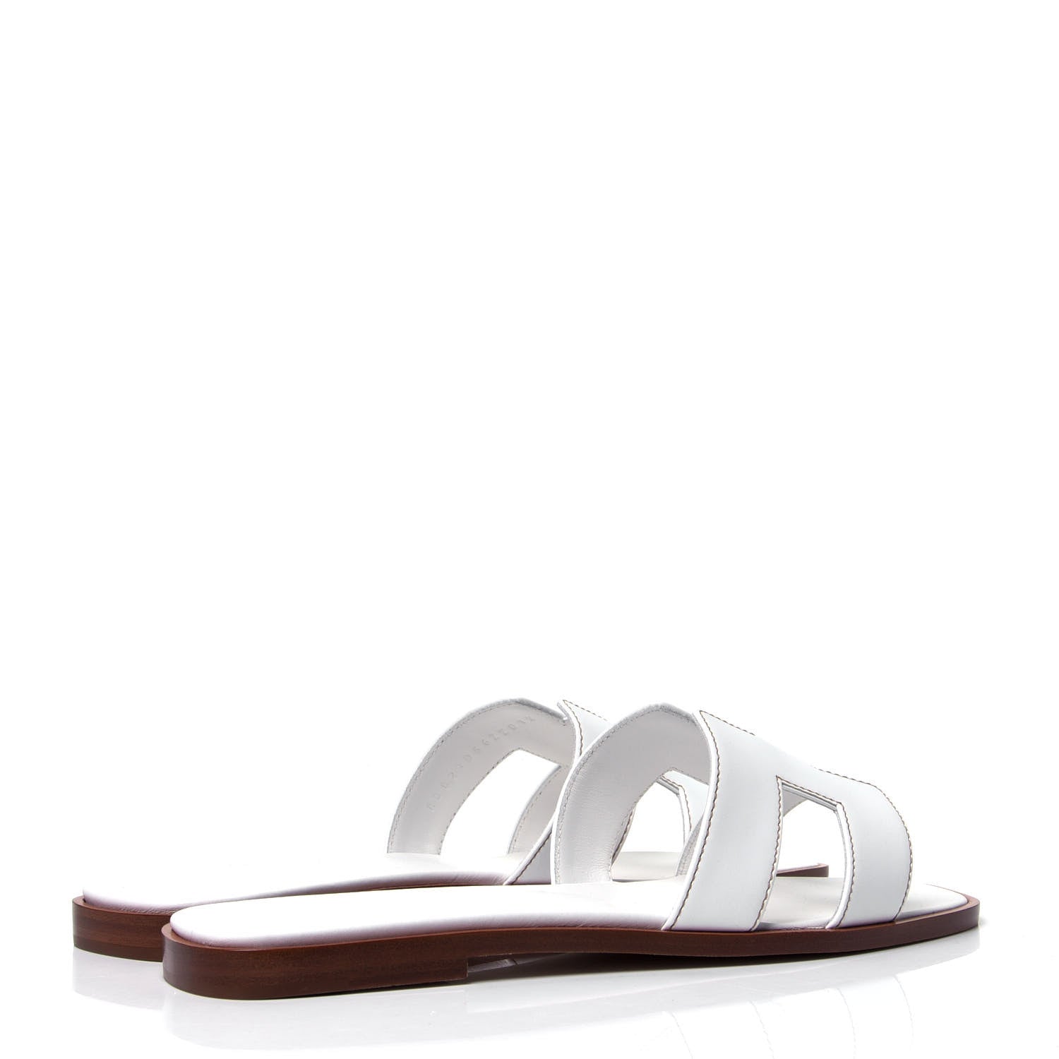 Hermes Box Calfskin Oran Sandals 37 White 3 of 6