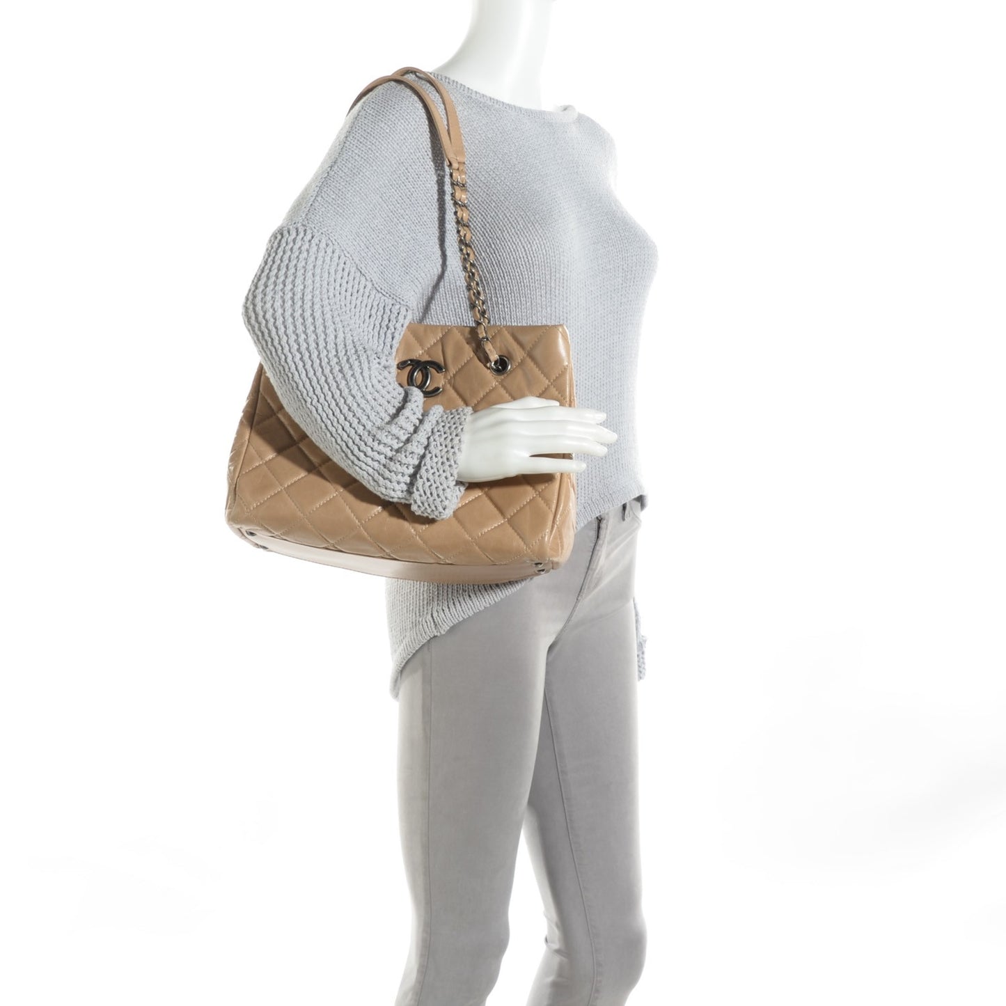 Calfskin Quilted Small Coco Soft Beige