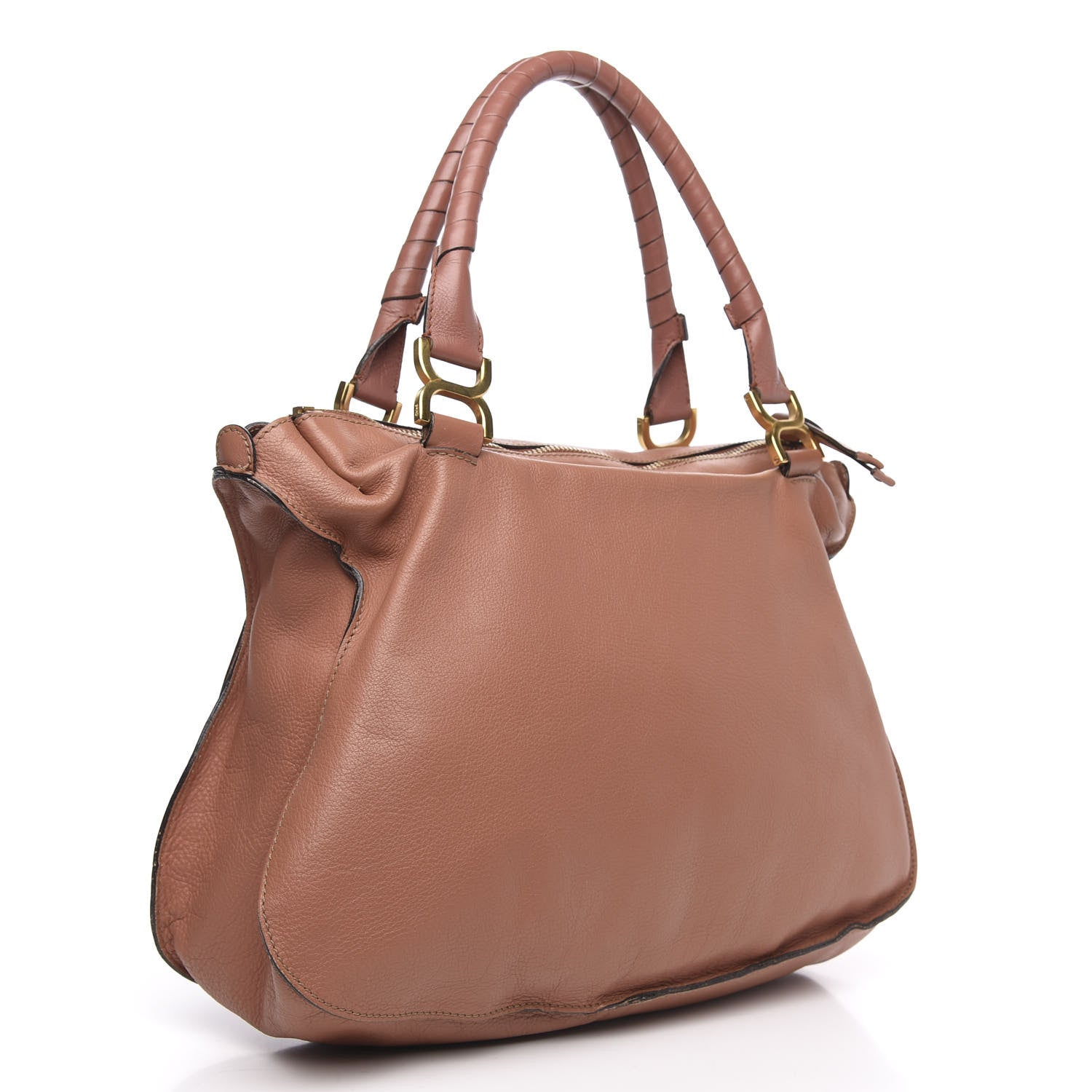 Chloe Calfskin Large Marcie Satchel Coral 3 of 17