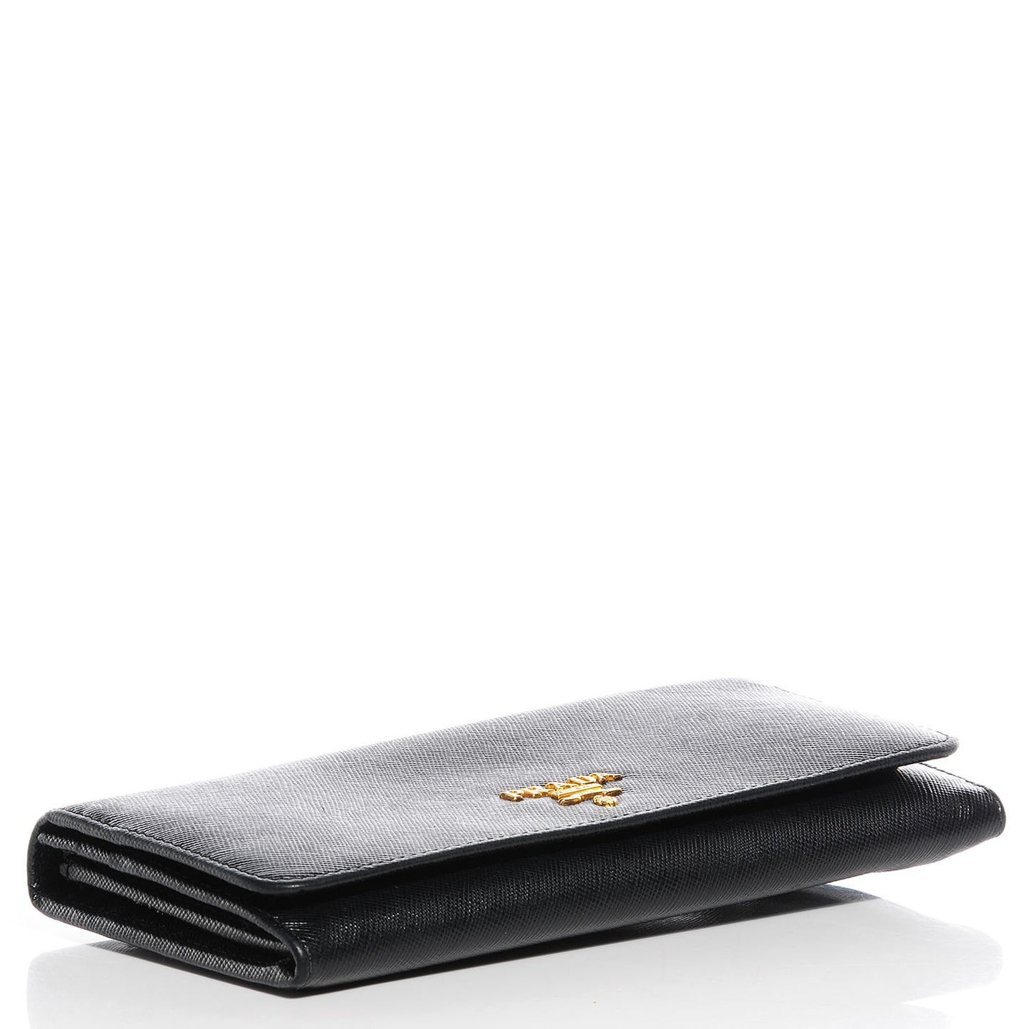 Saffiano Metal Continental Flap Wallet Nero Black