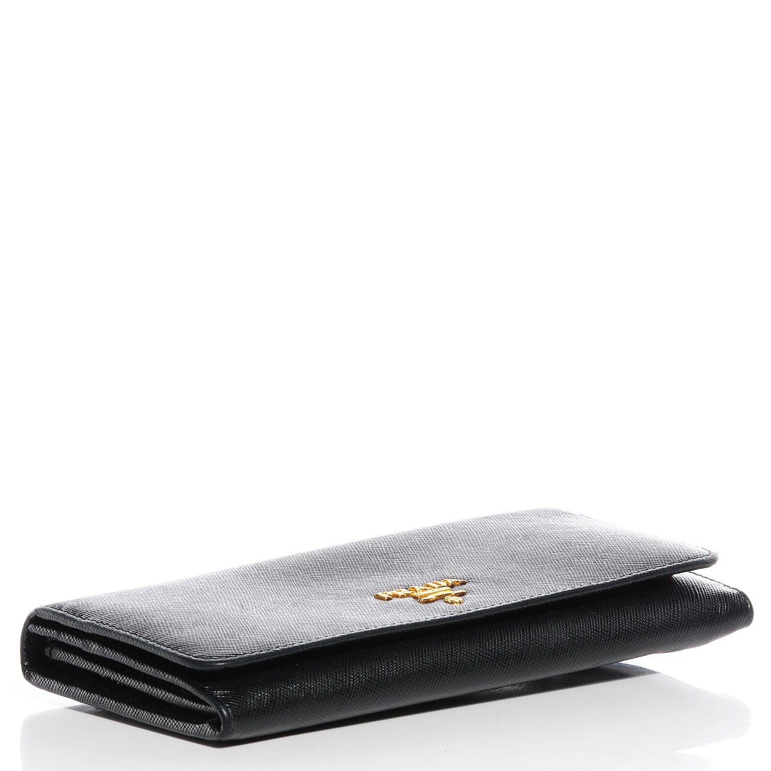 Prada Saffiano Metal Continental Flap Wallet Nero Black 4 of 8