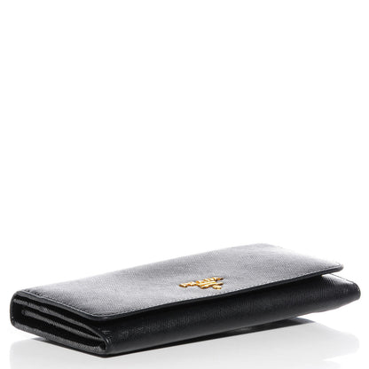 Prada Saffiano Metal Continental Flap Wallet Nero Black 4 of 8