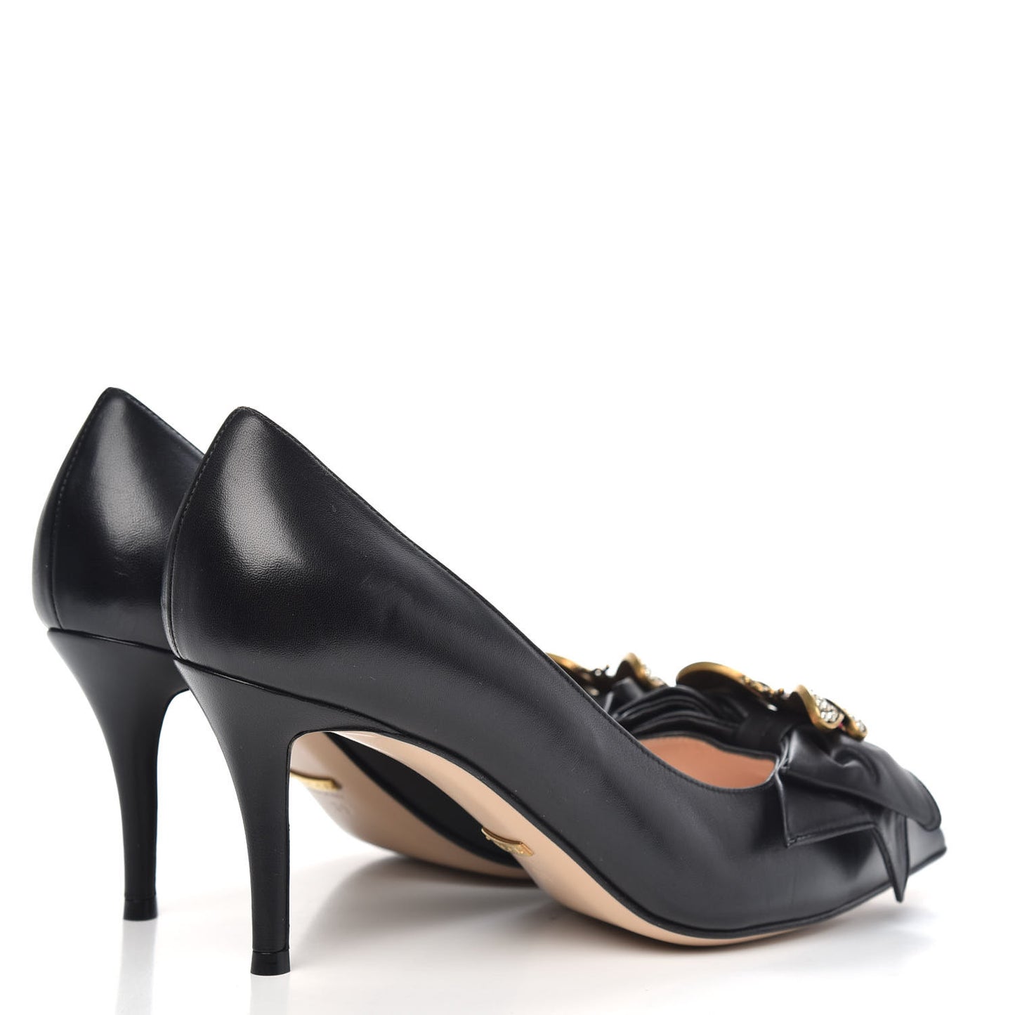 Nappa Queen Margaret Mid Heel Pumps 39 Black