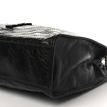 Saint Laurent Crinkled Calfskin Matelasse Monogram Niki Shoulder Bag Black 8 of 8