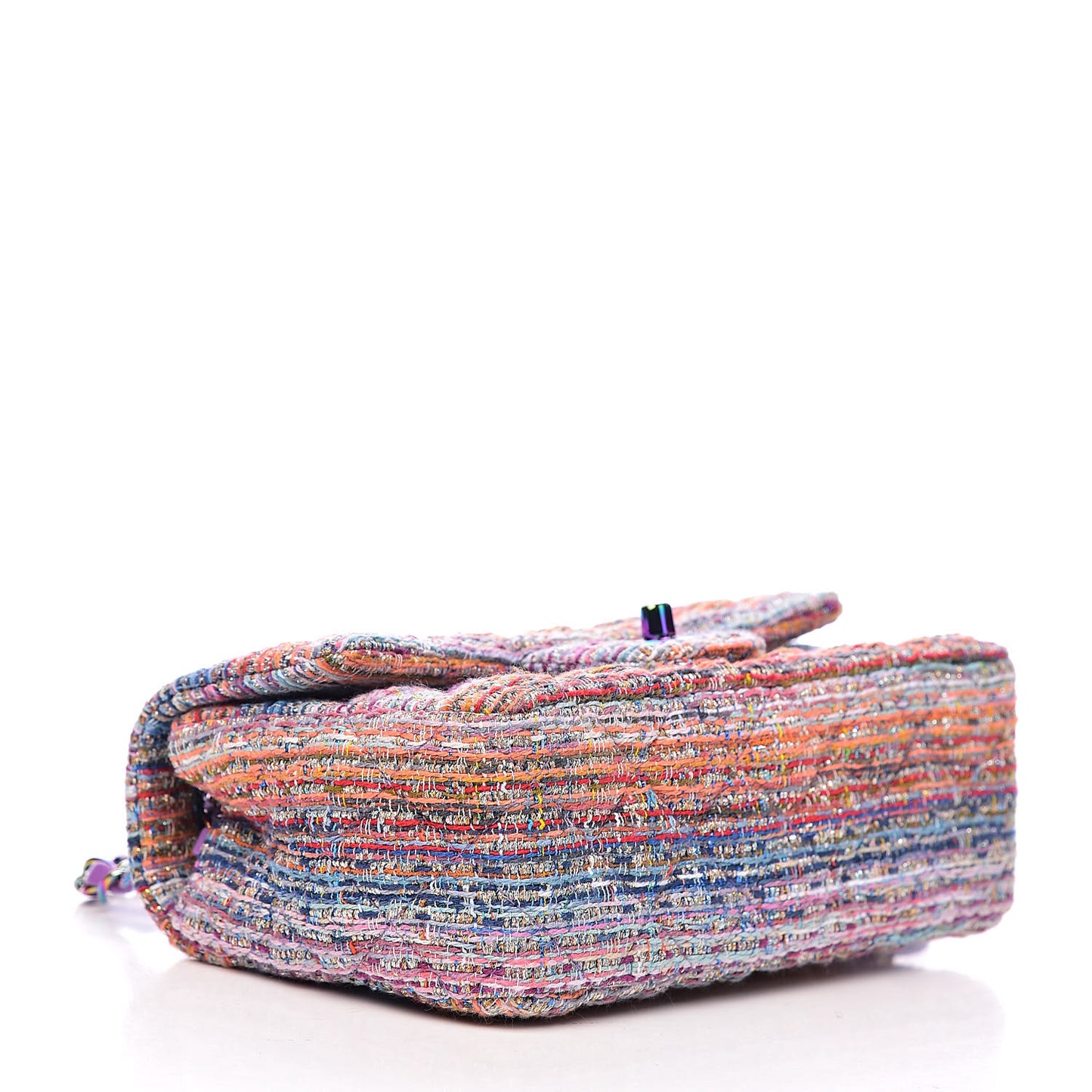 Tweed Quilted Mini Rectangular Flap Blue Pink Orange