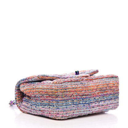 Chanel Tweed Quilted Mini Rectangular Flap Blue Pink Orange 4 of 11