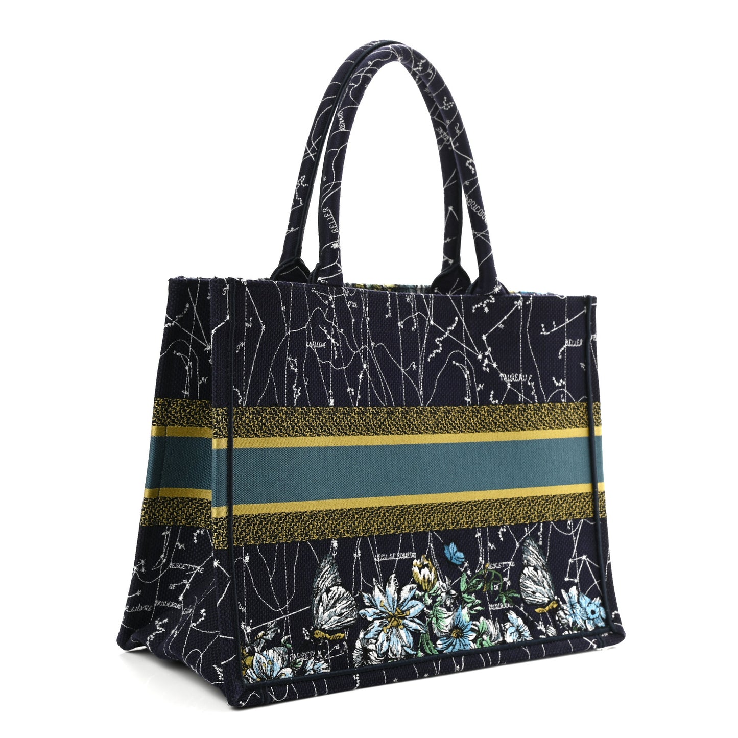 Canvas Embroidered Medium Zodiac Book Tote Blue Multicolor