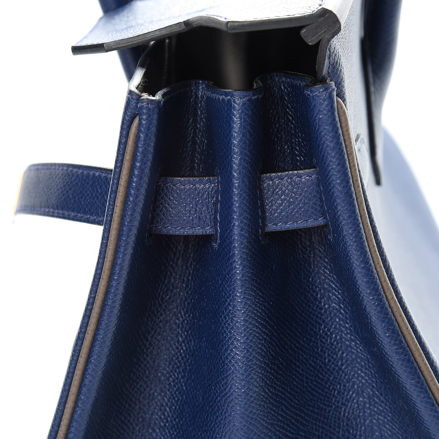 Hermes Epsom Horseshoe Birkin 35 Bleu Saphir Etain 11 of 35