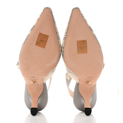 Christian Dior Cotton Ribbon Toile De Jouy J'Adior Slingback 65mm Pumps 36.5 Grey Stone 5 of 11