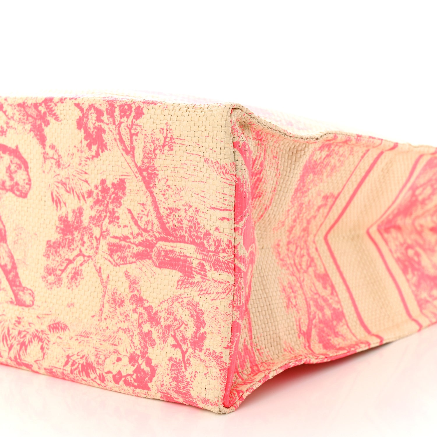 Christian Dior Straw Dioriviera Tote Pink 8 of 8