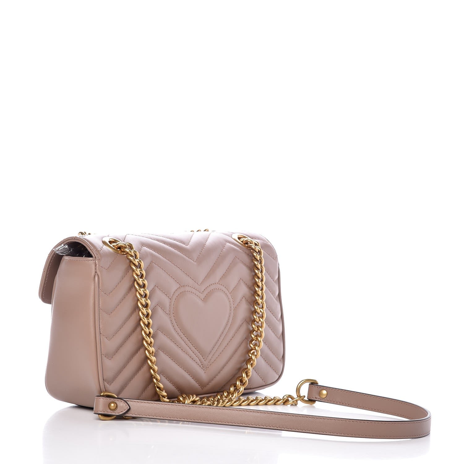 Gucci Calfskin Matelasse Small GG Marmont Shoulder Bag Porcelain Rose 3 of 11