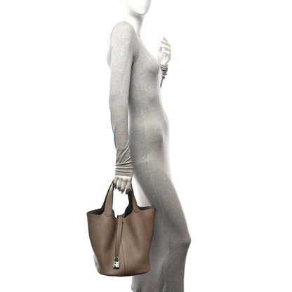 Hermes Taurillon Clemence Picotin Lock 26 GM Gris Tourterelle 2 of 9