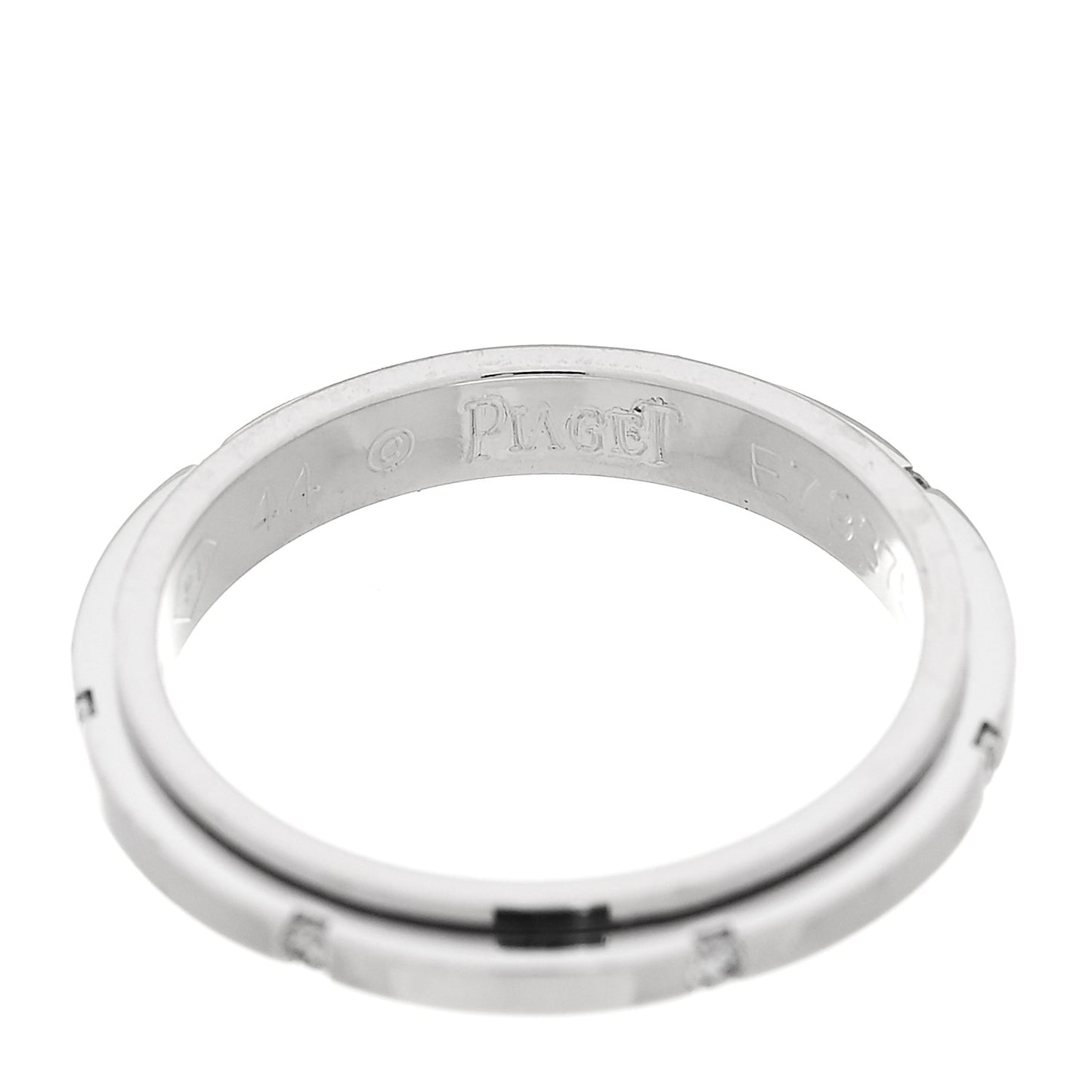 18K White Gold Diamond Small Possession Band Ring 44 3