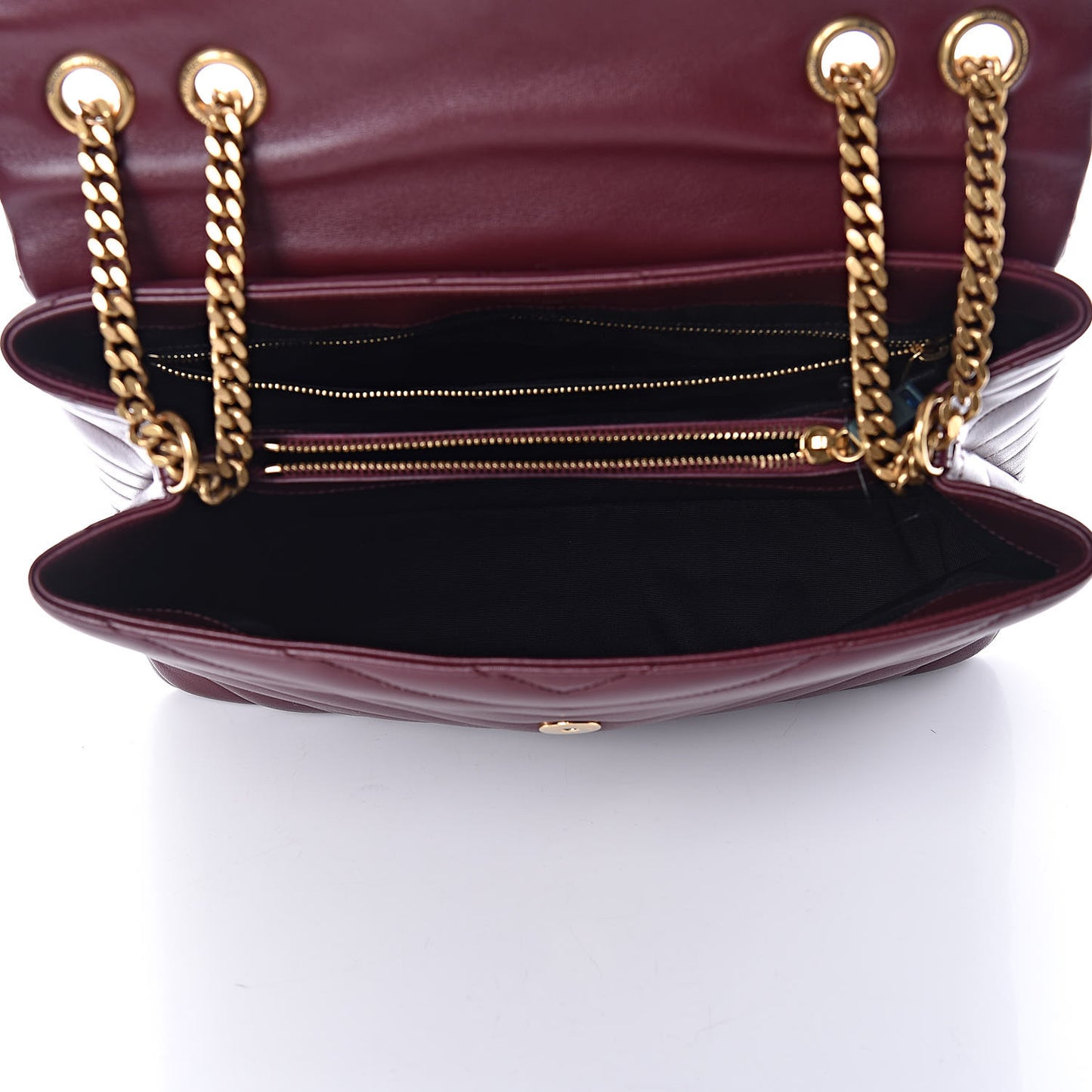 Calfskin Y Quilted Monogram Medium Loulou Chain Satchel Palissandre