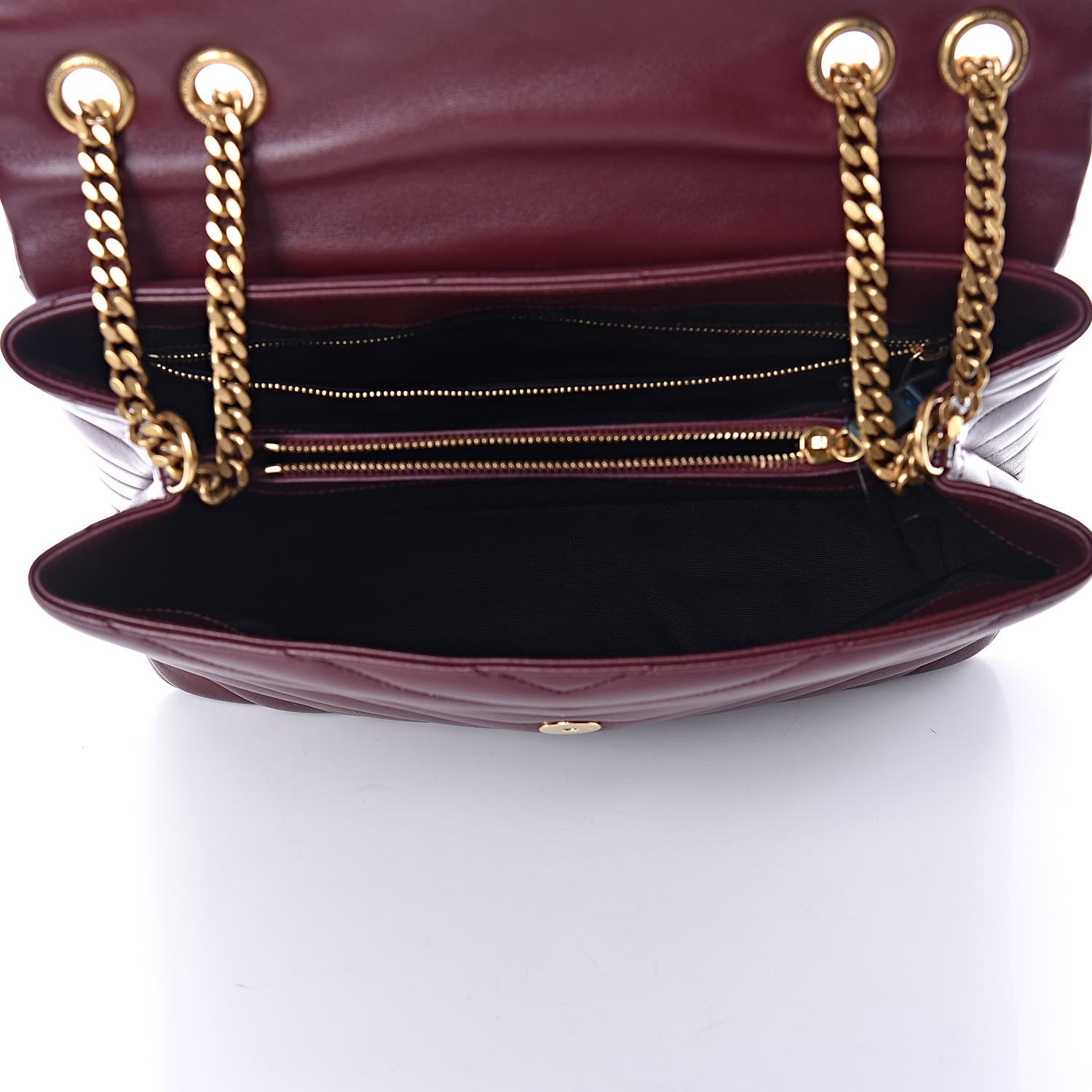 Saint Laurent Calfskin Y Quilted Monogram Medium Loulou Chain Satchel Palissandre 5 of 10