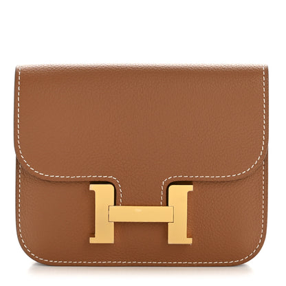 Hermes Evercolor Constance Slim Wallet Gold 1 of 9