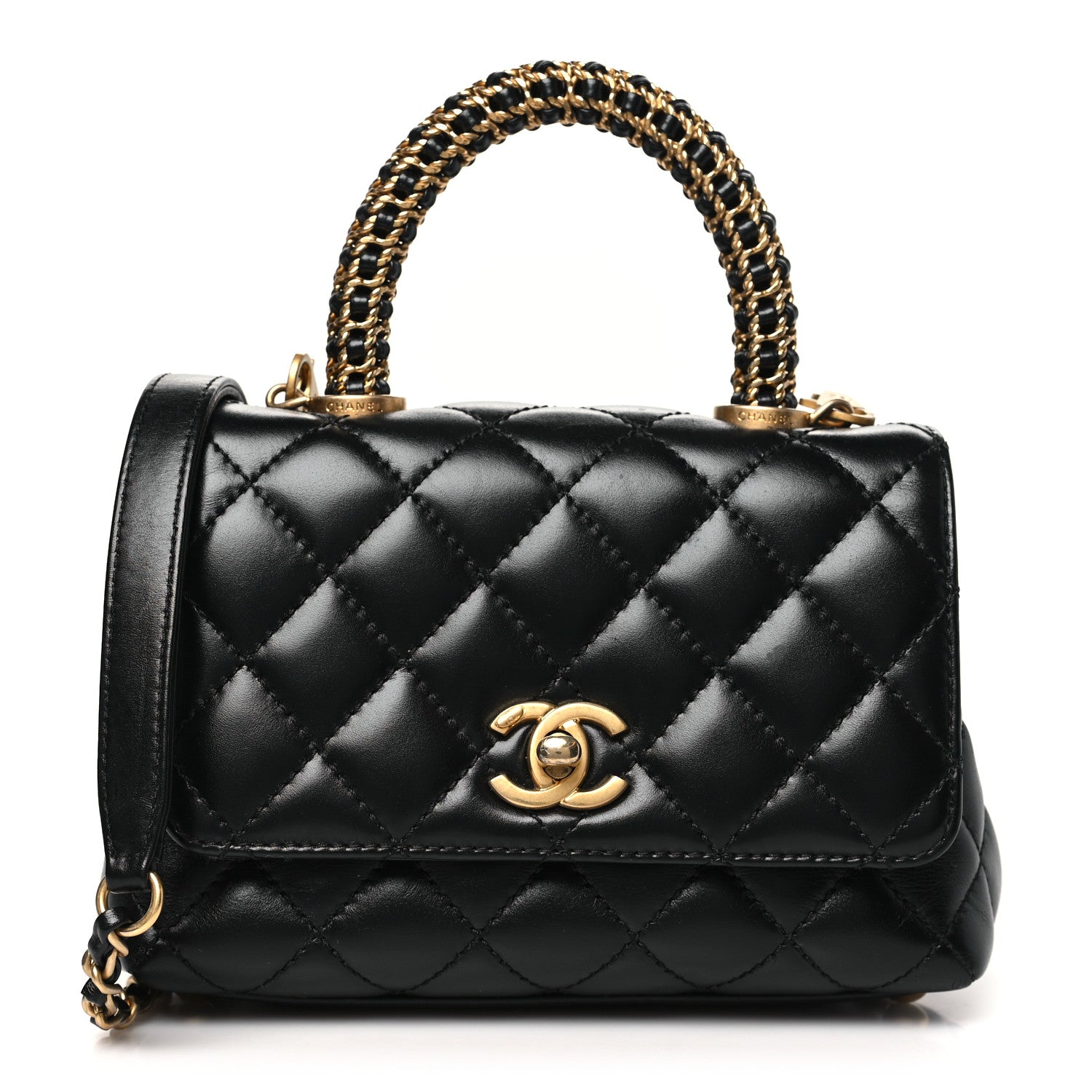 Chanel Calfskin Quilted Extra Mini Coco Handle Flap Black 1 of 11