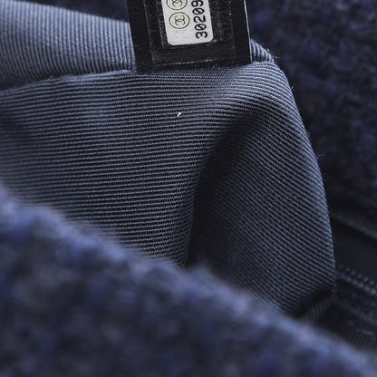 Chanel Tweed Quilted Maxi 19 Flap Navy 7 of 11